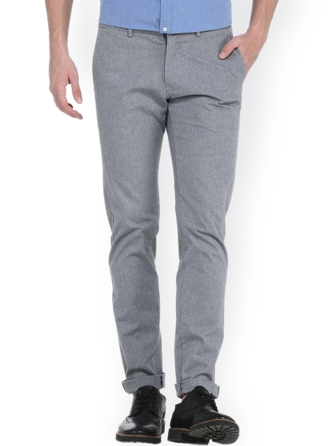 

Basics Men Grey Tapered Fit Solid Regular Trousers