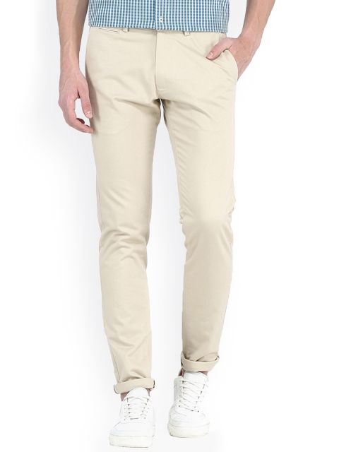 

Basics Men Beige Tapered Fit Regular Trousers
