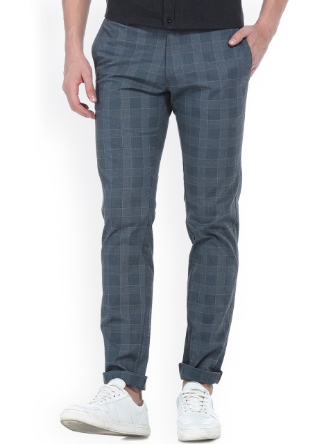 

Basics Men Grey Tapered Fit Self Design Regular Trousers