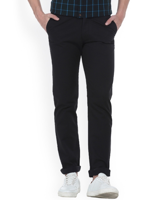 

Basics Men Black Slim Fit Solid Regular Trousers