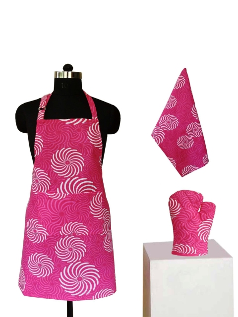 

Lushomes Set of 3 Pink Printed Kitchen Co-Ordinate Set