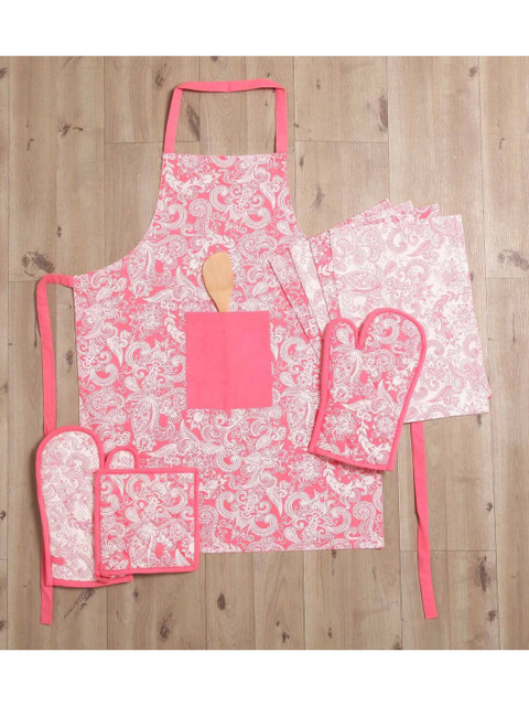 

Lushomes Set of 4 Pink Printed Kitchen Co-Ordinate Set