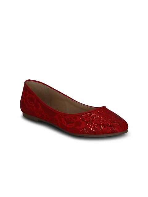 

Get Glamr Women Red Lace Ballerinas