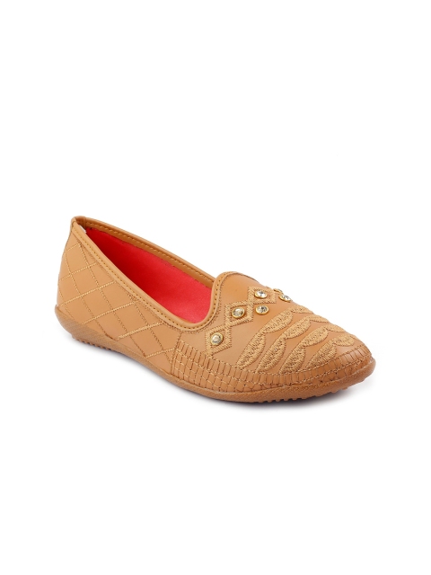 

Shozie Women Brown Embellished Ballerinas