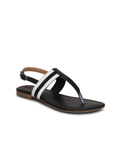 

Get Glamr Women Black Colourblocked T-Strap Flats