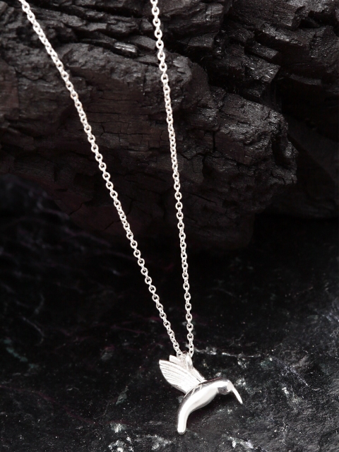 

KUNUZ 925 Sterling Silver Silver-Plated Pendant With Chain