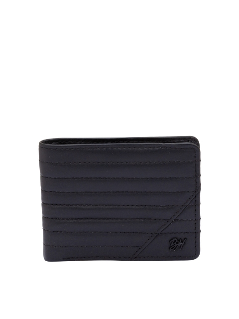 

Being Human Men Black Textured Leather Two Fold Wallet