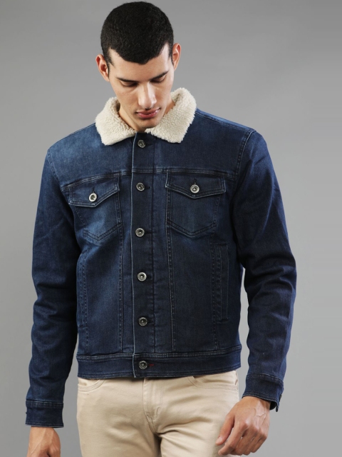 

t-base Men Blue Washed Denim Jacket