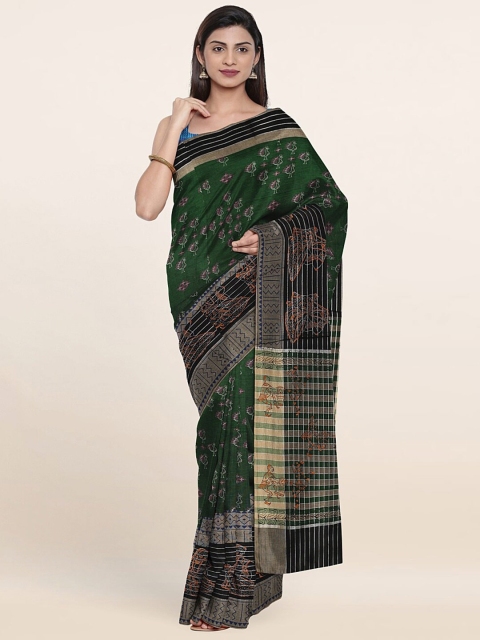 

Pothys Green & Black Pure Cotton Saree