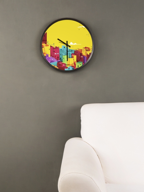 

Chumbak Yellow Dial Printed 34.3 cm Analogue Wall Clock