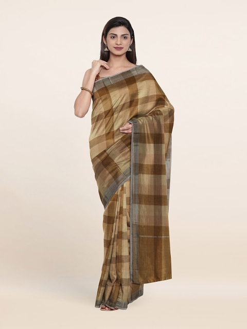 

Pothys Brown & Grey Checked Pure Cotton Saree