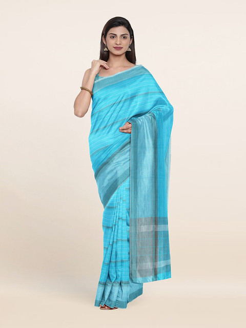 

Pothys Blue Striped Pure Cotton Saree