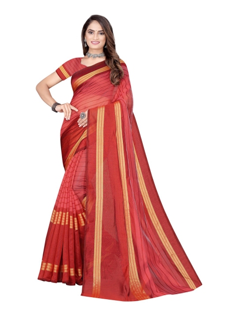 

Florence Maroon & Yellow Striped Cotton Silk Saree
