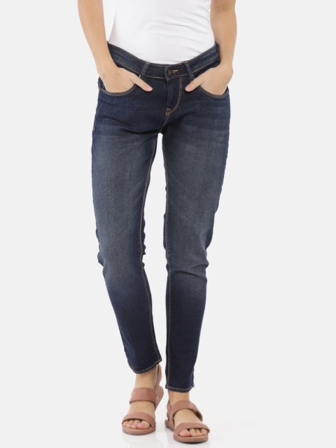 

HERE&NOW Women Blue Ankle Skinny Fit Mid-Rise Clean Look Stretchable Jeans
