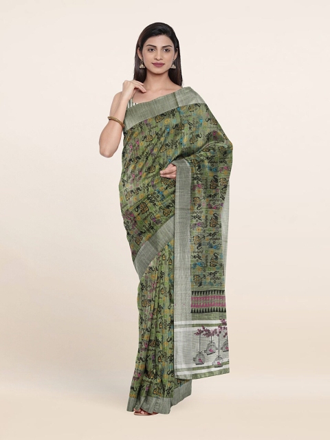 

Pothys Green & Pink Ethnic Motifs Pure Cotton Saree