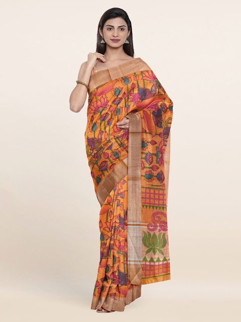 

Pothys Orange & Pink Floral Pure Cotton Saree