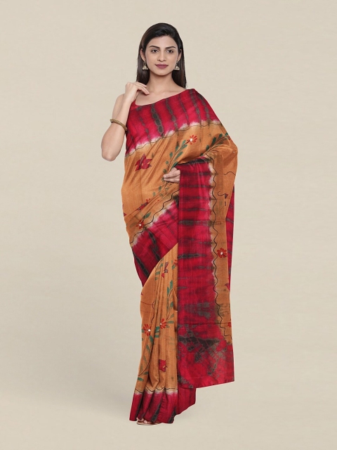 

Pothys Brown & Red Floral Pure Cotton Saree