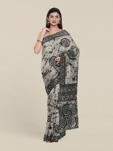 

Pothys Grey & Black Printed Pure Cotton Saree