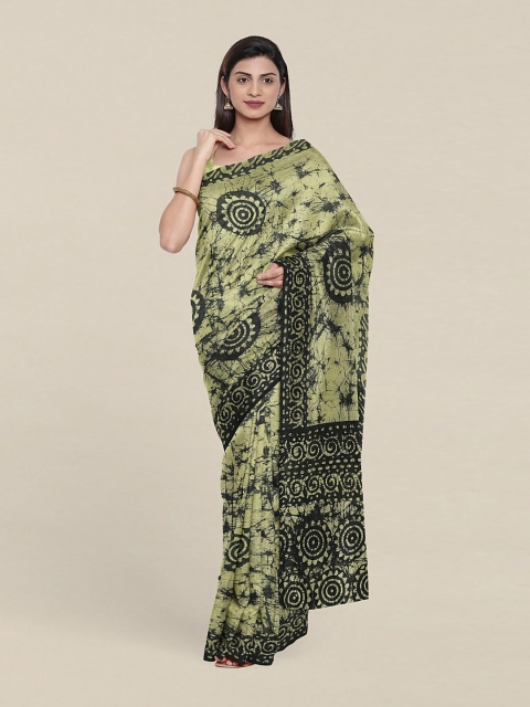 

Pothys Green & Black Ethnic Motifs Pure Cotton Saree