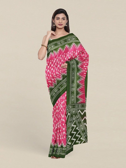 

Pothys Pink & Green Pure Cotton Saree