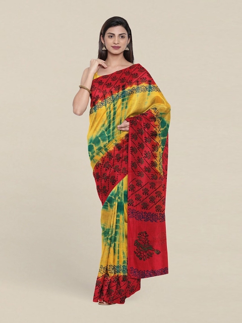 

Pothys Red & Green Floral Pure Cotton Saree