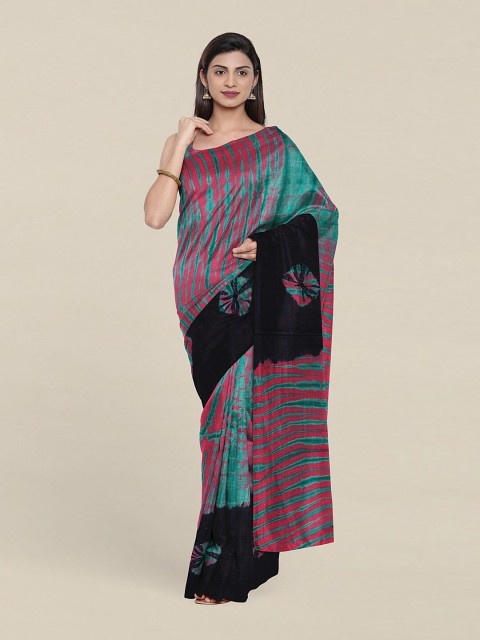 

Pothys Black & Blue Bandhani Pure Cotton Saree