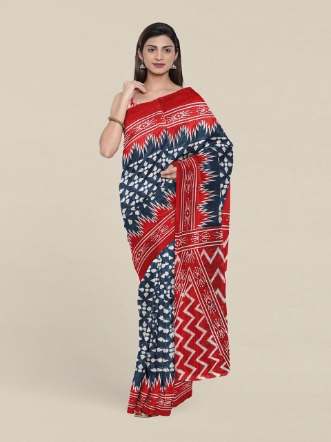 

Pothys Grey & Red Pure Cotton Saree