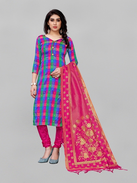 

Fashion FRICKS Pink & Gold-Toned Ethnic Motifs Woven Design Dupatta