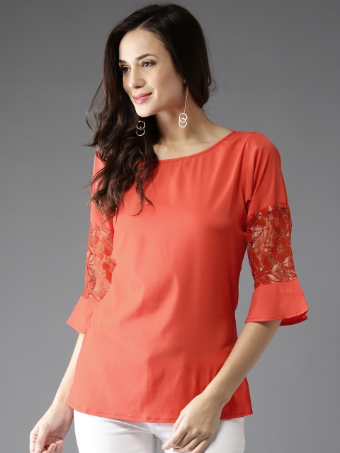 

HERE&NOW Women Orange Solid Top
