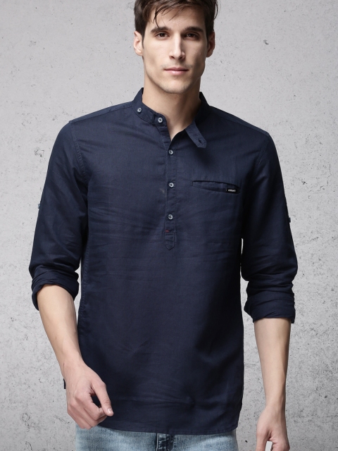 

Ecko Unltd Men Navy Blue Regular Fit Solid Casual Shirt
