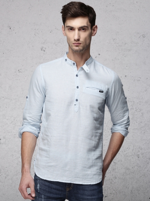 

Ecko Unltd Men Blue Regular Fit Solid Casual Shirt