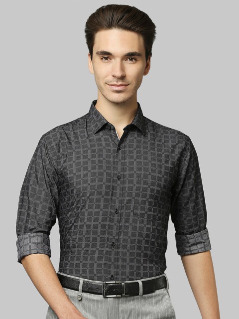 

Park Avenue Men Black Slim Fit Printed Formal Shirt
