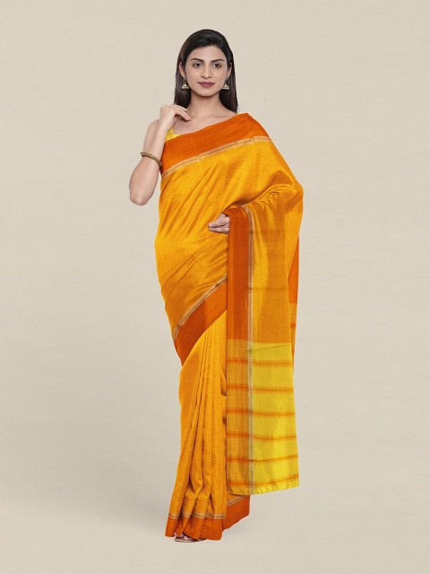 

Pothys Yellow & Orange Pure Cotton Saree