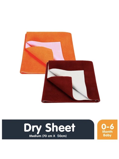 

Moms Home Infants Set Of 2 Solid Waterproof Protector Dry Sheet, Multi