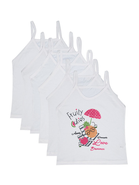 

Bodycare Kids Infants Girls Pack Of 6 White Printed Cotton Innerwear Vests