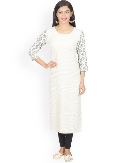 

SUTI Women White Printed Kurta