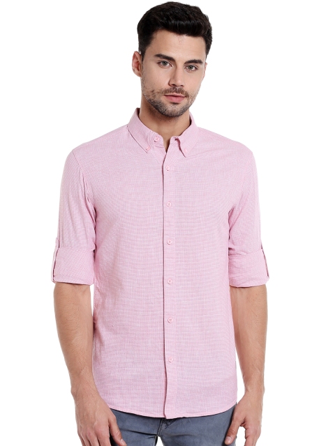 

SPYKAR Men Pink Slim Fit Self-Design Casual Shirt