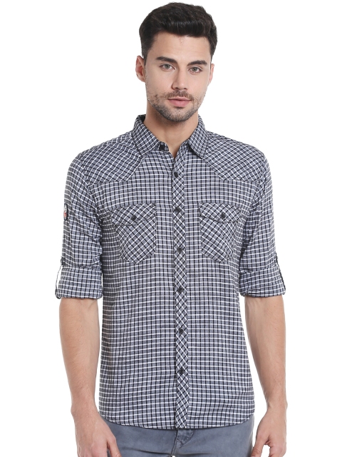 

SPYKAR Men Black Slim Fit Checked Casual Shirt