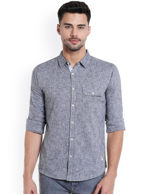 

SPYKAR Men Blue Slim Fit Solid Casual Shirt