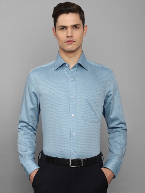 

Louis Philippe Men Blue Slim Fit Printed Pure Cotton Formal Shirt