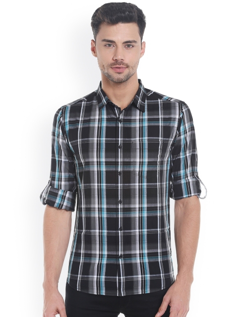 

SPYKAR Men Grey Slim Fit Checked Casual Shirt