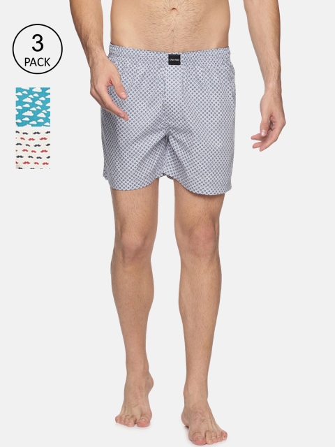 

DON VINO Pack of 3 Men Beige Conversational Printed Outdoor Shorts