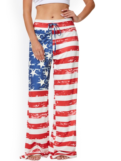 

La Aimee Women Red Printed Loose Fit Trousers