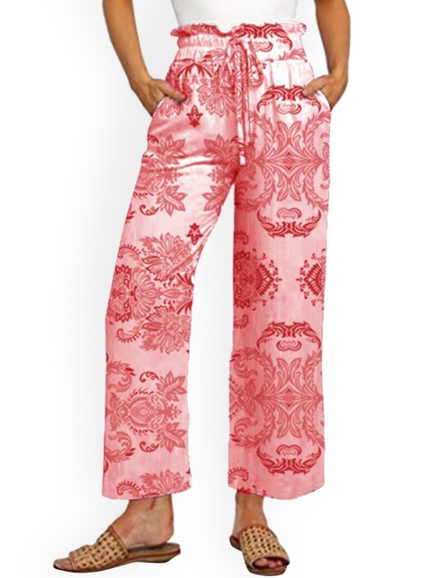 

La Aimee Women Red Ethnic Motifs Trousers