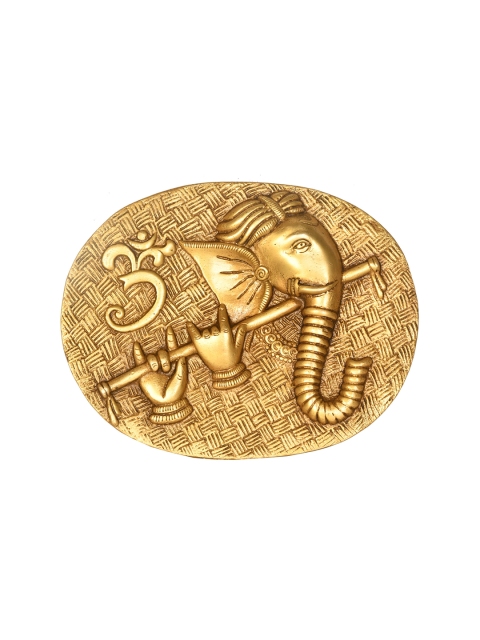 

Exotic India Gold-Toned Textured Fluting Ganesha Wall Hanging