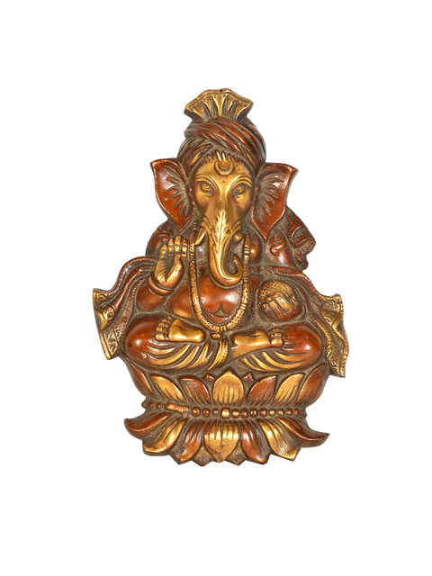

Exotic India Brown Textured Lord Ganesha Wall Hanging