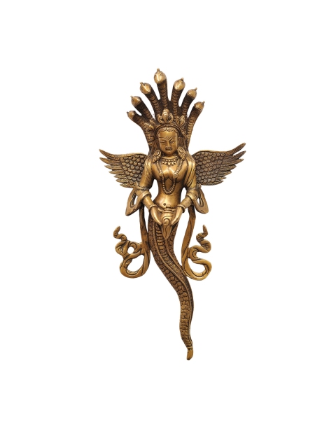 

Exotic India Gold-Toned Textured Naga Kanya Wall Hanging
