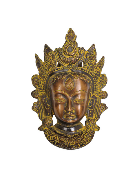 

Exotic India Black Textured Goddess Tara Mask Wall Hanging