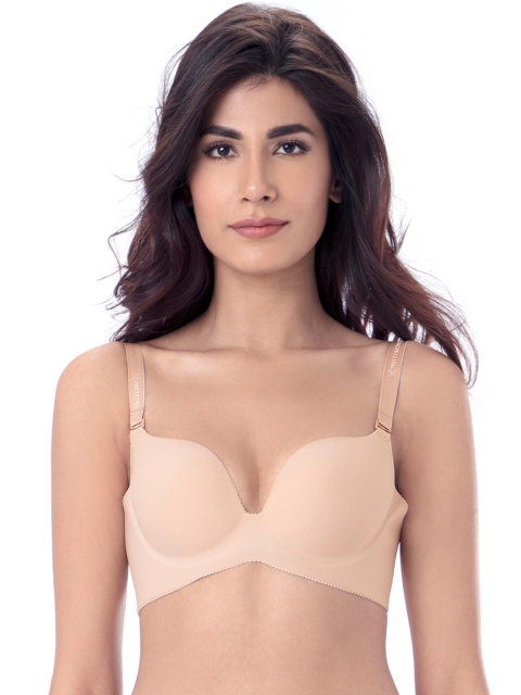 

PrettySecrets Nude-Coloured Solid Non-Wired Lightly Padded Plunge Bra B0005