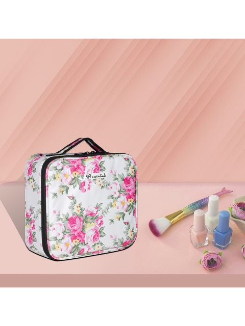 

NFI essentials Women White Printed Makeup Organisers Box
